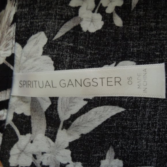 Spiritual Gangster Black & White Floral Maya Kimono OS - Picture 9 of 11